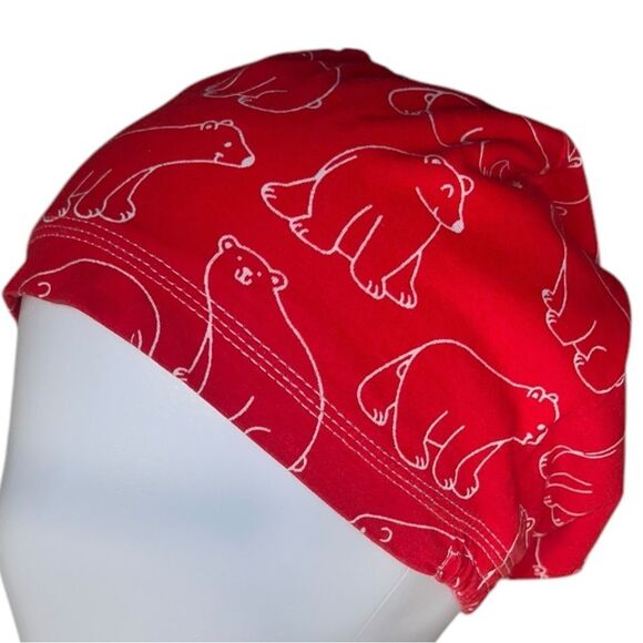 Stretch Polar Bear Stencil Print Surgical Scrub Hat (Euro) NWOT - Picture 6 of 7